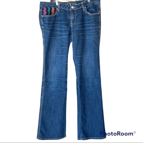 VINTAGE COOGI Jeans RARE! Women’s size 9/10 colourful artistic cool streetwear - Picture 2 of 12